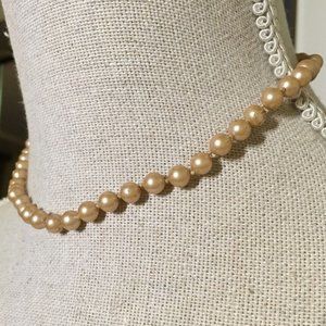 VINTAGE Simulated Pearl Strand Collar Necklace
